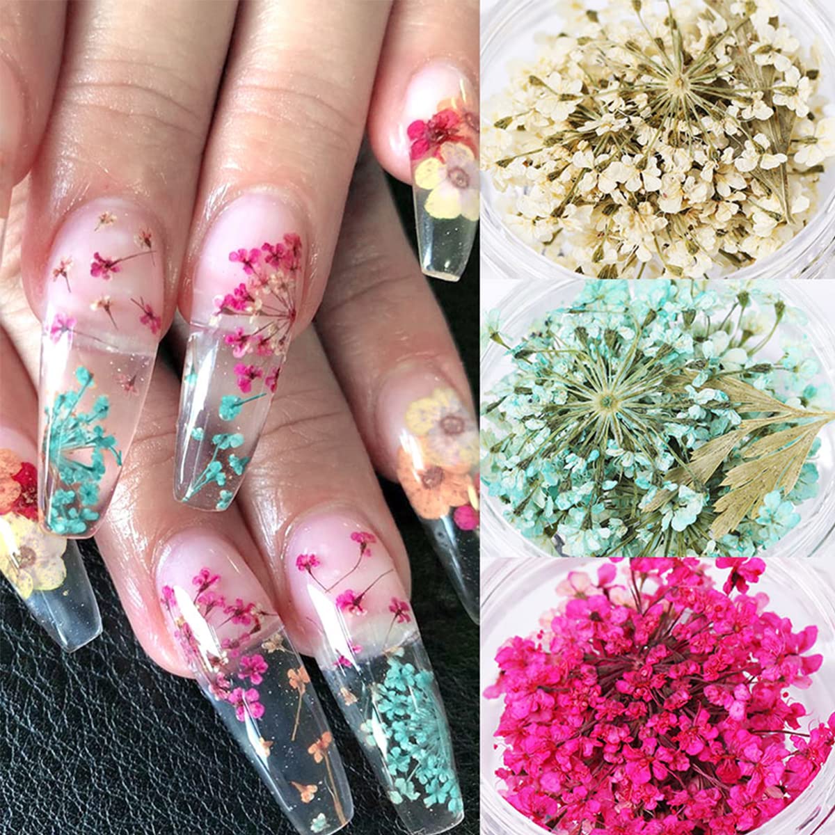 360 Pieces de fleurs séchées pour créations en résine - Petites fleurs séchées pour