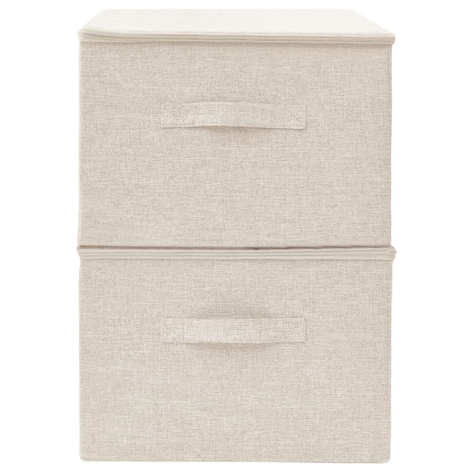 Cajas de almacenaje 2 uds, Organizador Cajones, Cajas Organizadoras, Caja Juguetes Almacenaje, Contenedores De Almacenamiento, Cubo Almacenaje, Tela Crema 43x34x23 cm