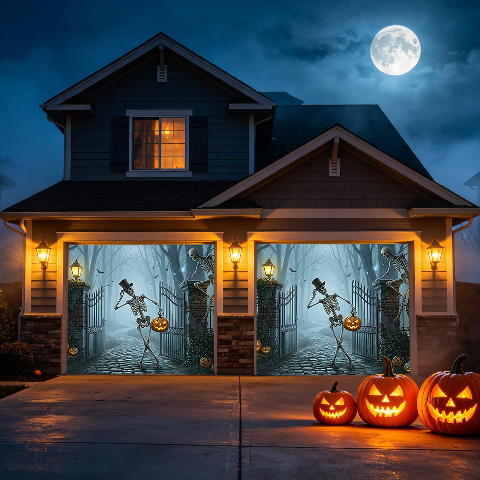 Halloween garaż z horroru baner na zewnątrz, do domu, ogrodu