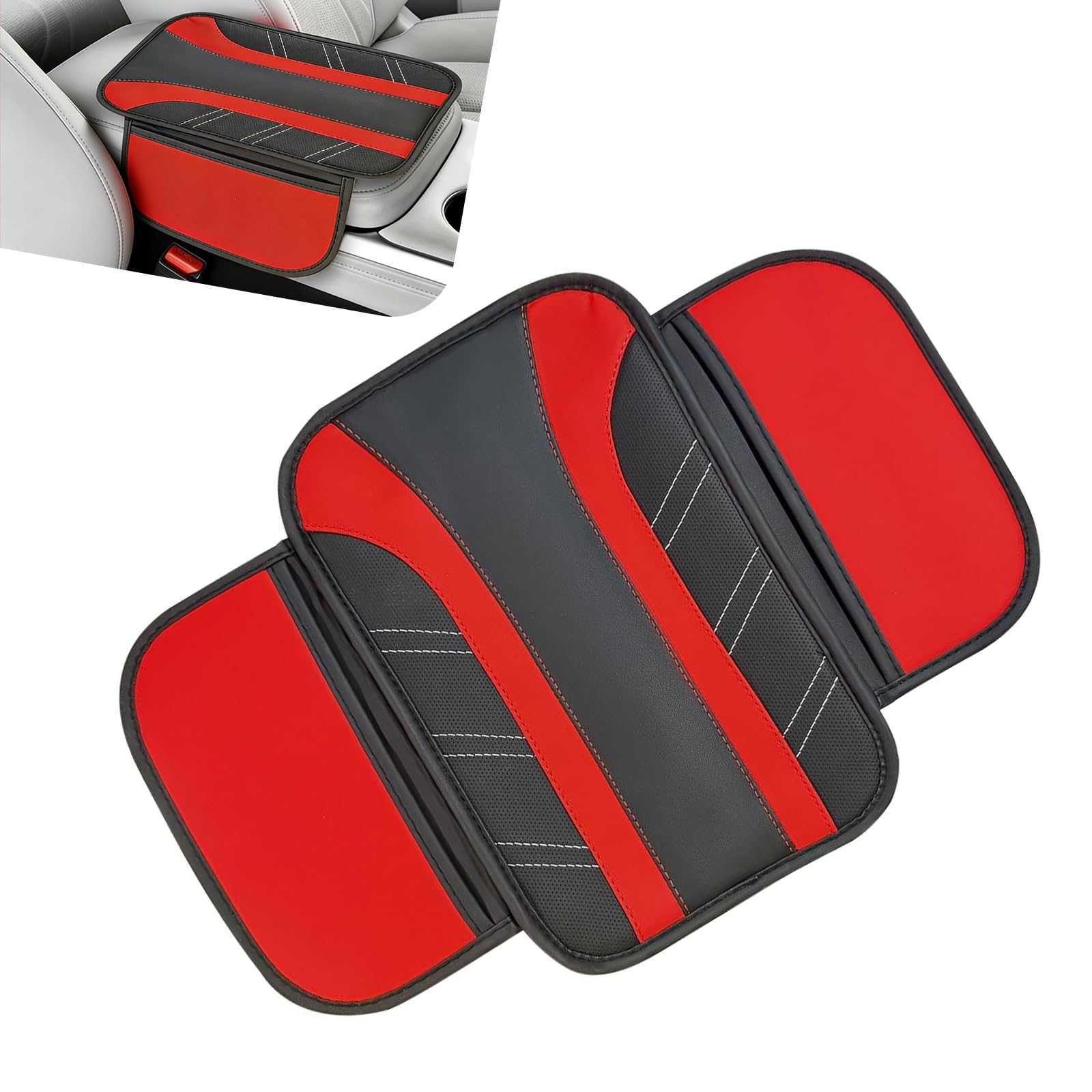 Photo 1 of Zehiony Leather Car Center Console Cover - Red