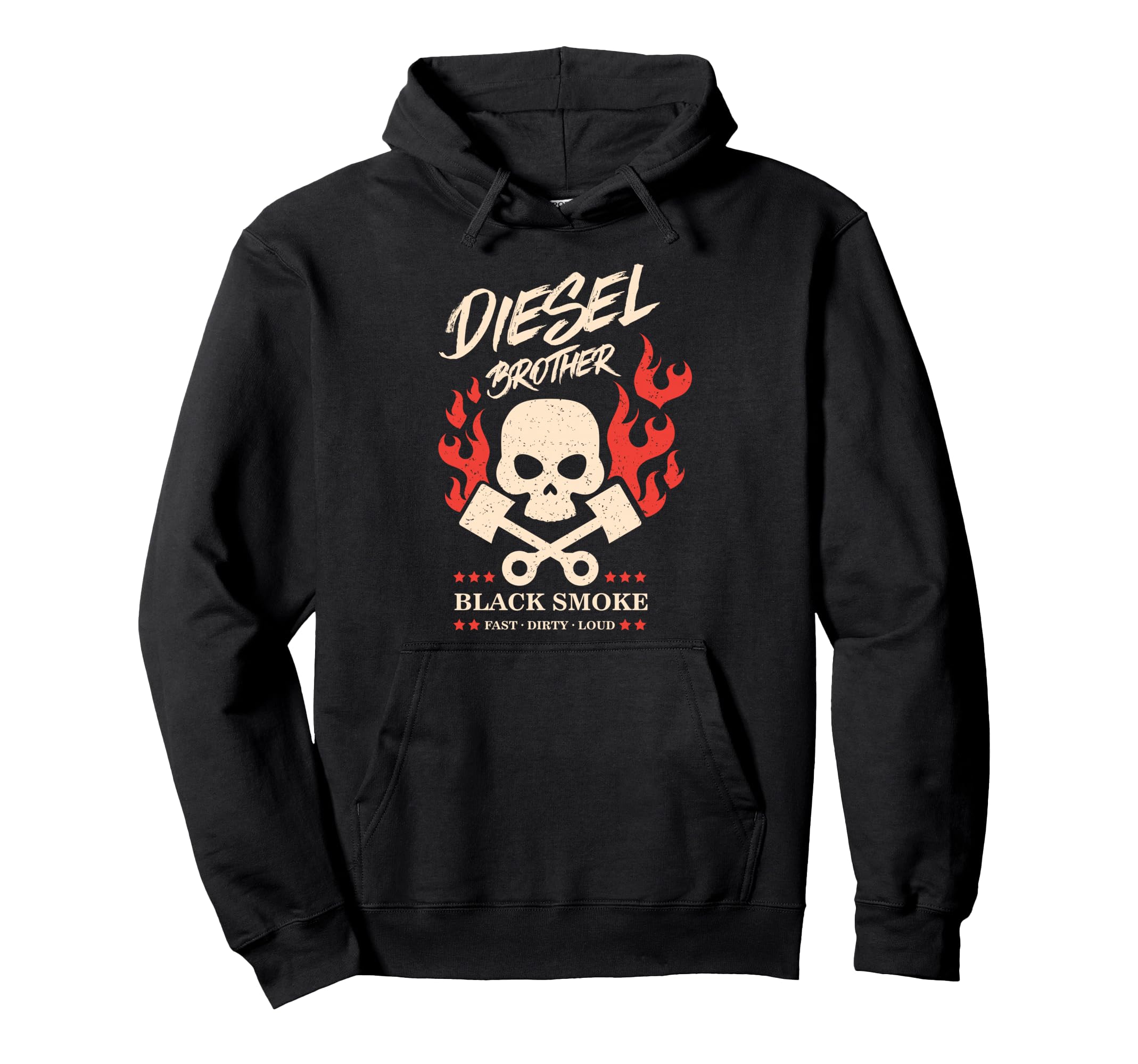 Diesel Brother Fast Loud Dirty | Powerstroke Black Smoke Pullover Hoodie