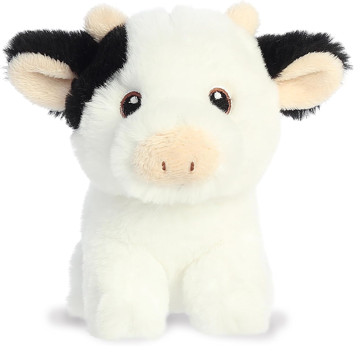 Aurora® Eco-Friendly Eco Nation™ Mini Cow Stuffed Animal - Environmental Consciousness - Recycled Materials - White 5 Inches