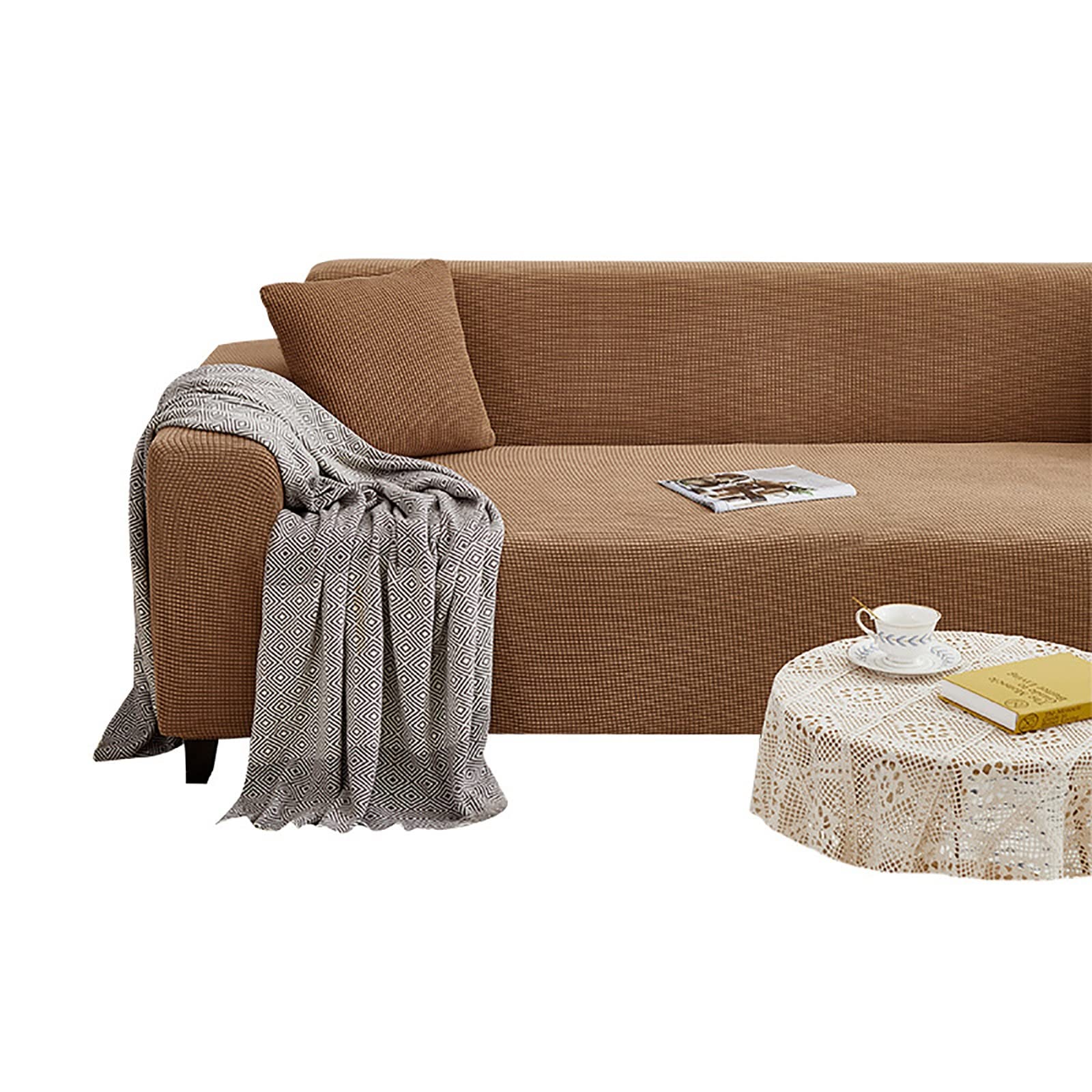 Housse de canapé extensible lavable pour salon familial et chaleureux
