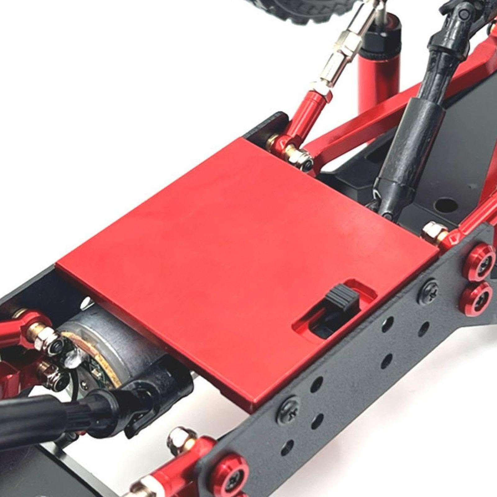 Garende 1/12 RC Car Motor Mount,Upgraded Parts Accs,Sturdy Easy to Install Fixed Bracket Holder,Metal Motor Mount Holder for MN99S, red