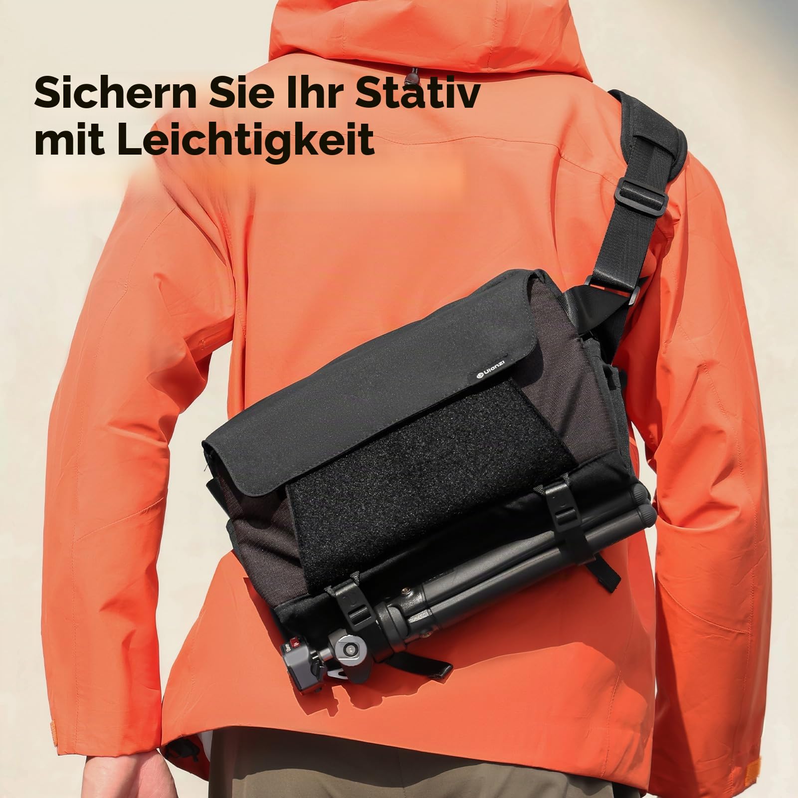 ULANZI 9L Kamera Tasche, DSLR/SLR Kamera Sling Bag mit Stativhalterung, Unisex, Leichte Wasserdichter Kamerarucksack, Fototasche mit Diebstahlschutz kompatibel für Kamera von Sony, Canon, Fujifilm