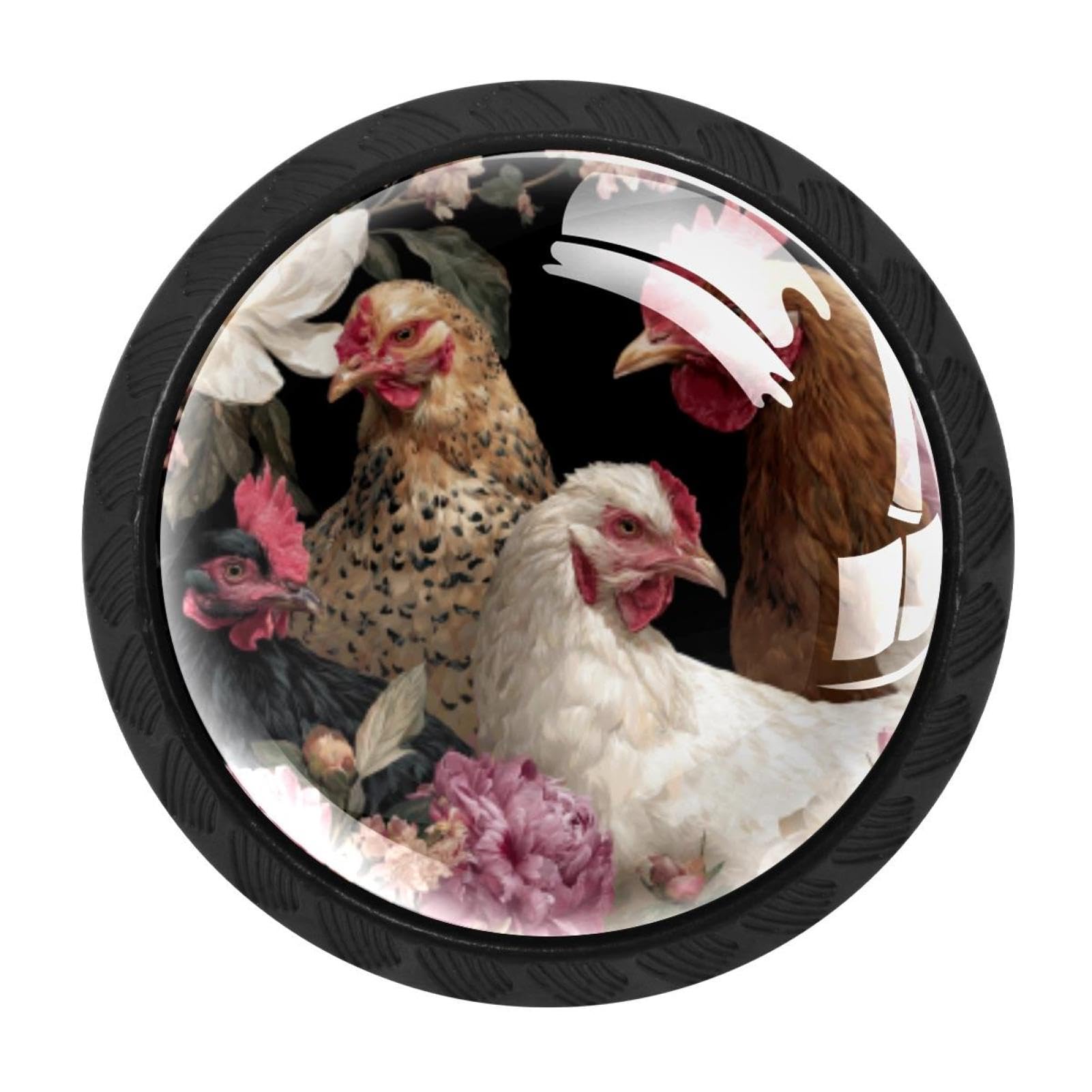 Boutons de tiroir poules et fleurs pour retrouver les souvenirs d'enfance