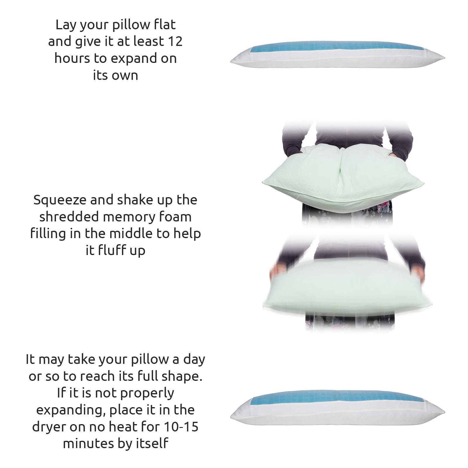 Cooling Memory Foam Full Body Pillow Extra Firm Full Shredded Memory