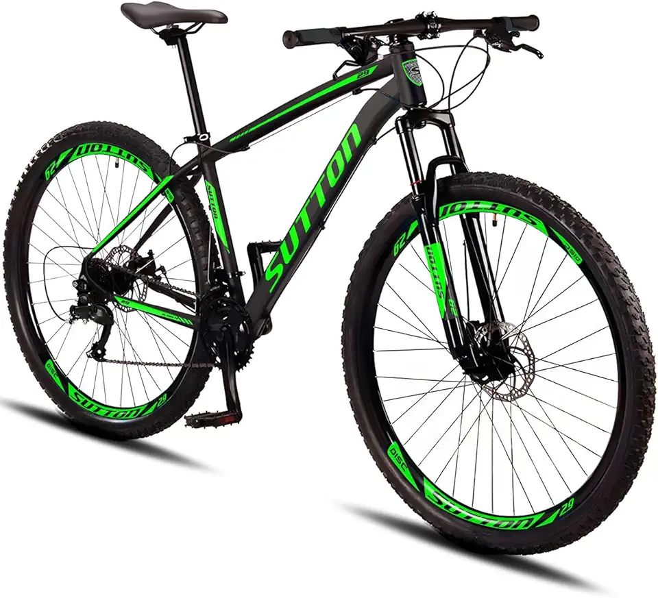 Bicicleta Aro 29 Sutton Gold 24V Freio a Disco Quadro de Alumínio 24 Marchas com Suspensão
