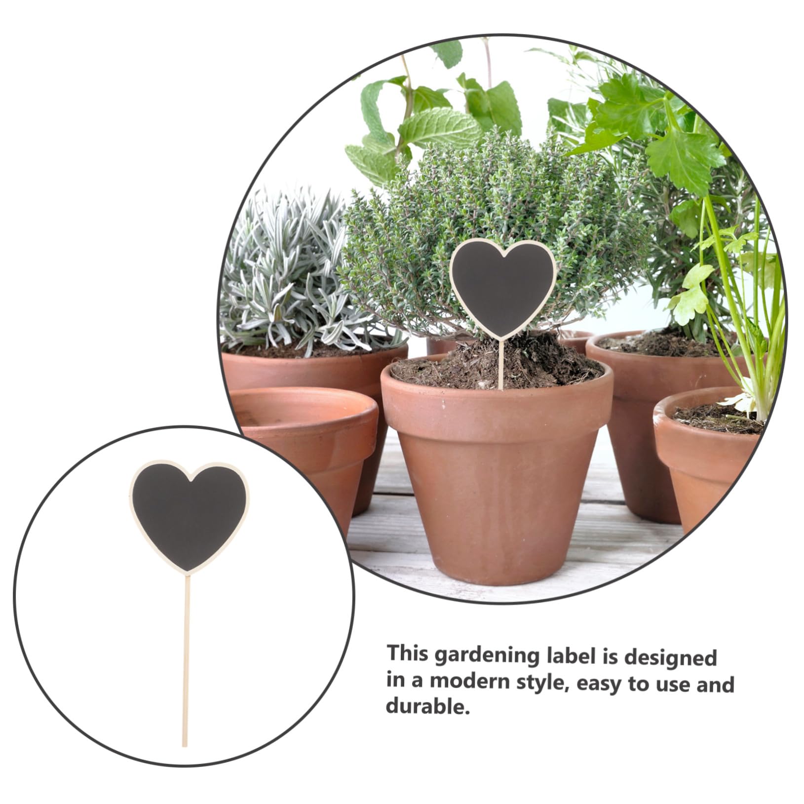 VICASKY 150 Pièces Étiquettes Cœur Ardoise pour Plantes Jardin Piquets Décoratifs Durables Marqueurs Jardin pour Pots et Accessoires Pratiques pour Fleurs et Légumes