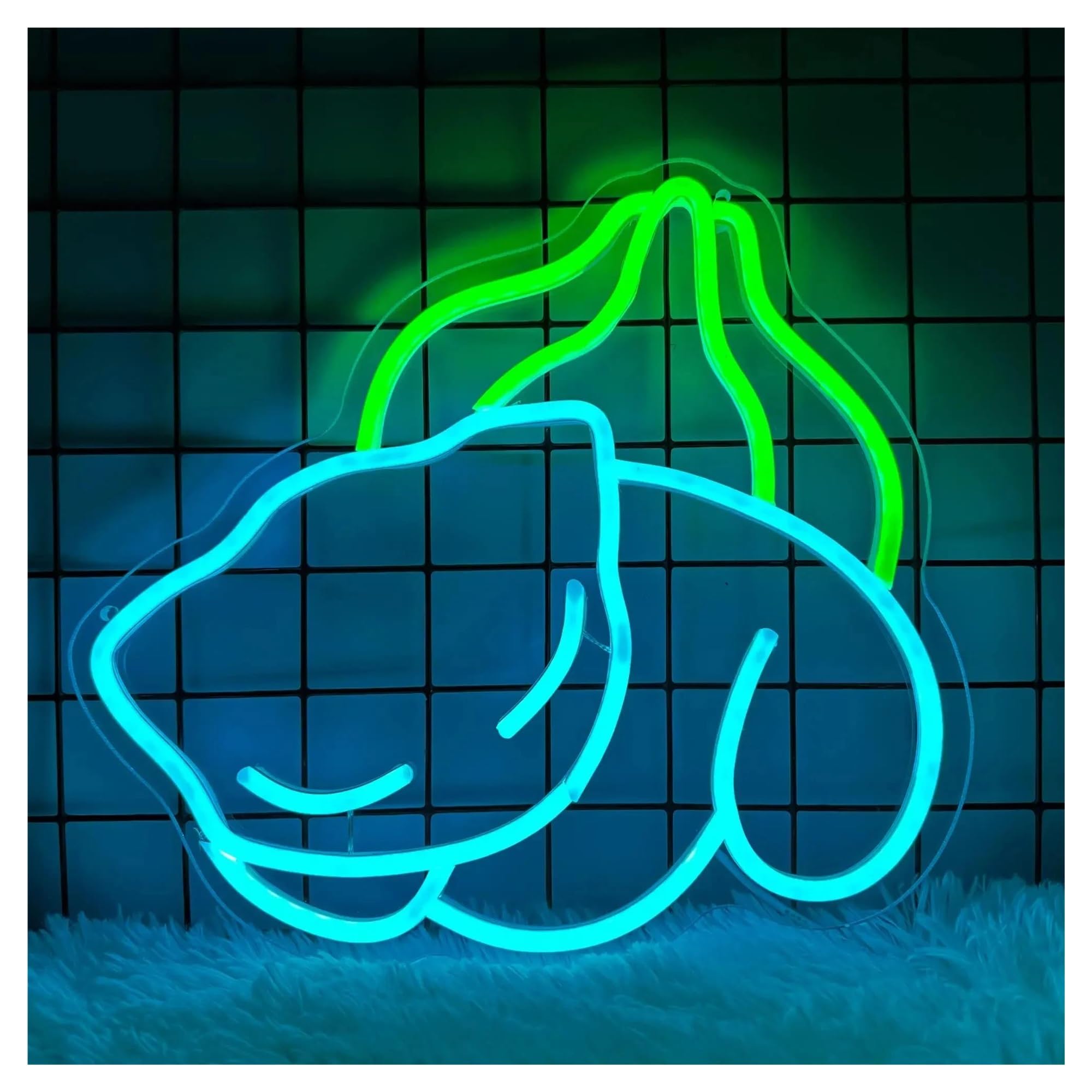 SHOUXI Sign Lamp Frog Neon Sign Cute Wall Decor for Bedroom Game Room Kids' Room USB Powered Night Light 30x34cm