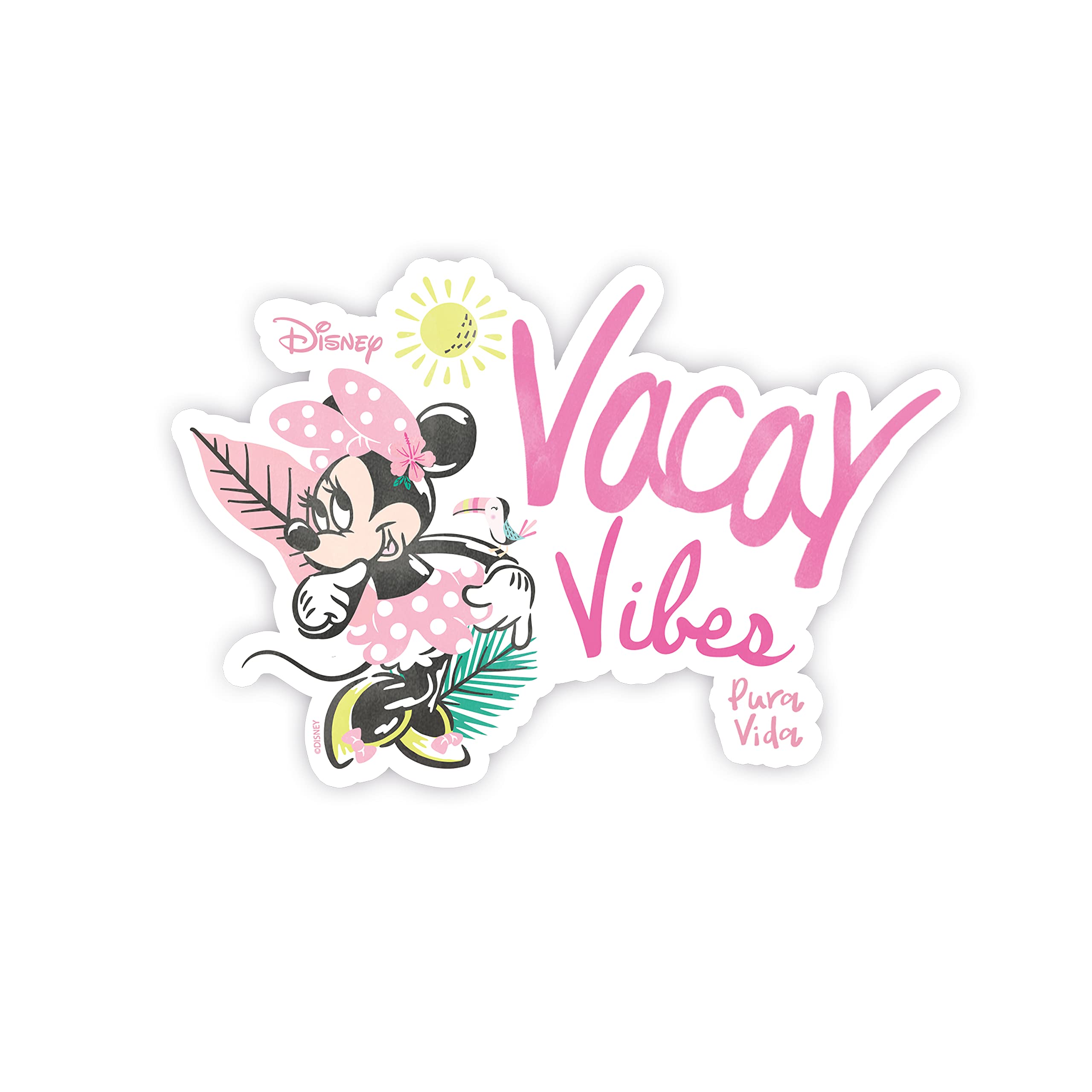 Pura Vida Disney Minnie Mouse Vacay Vibes Sticker - Stylish Design, Adhesive Accessory - 1 Piece