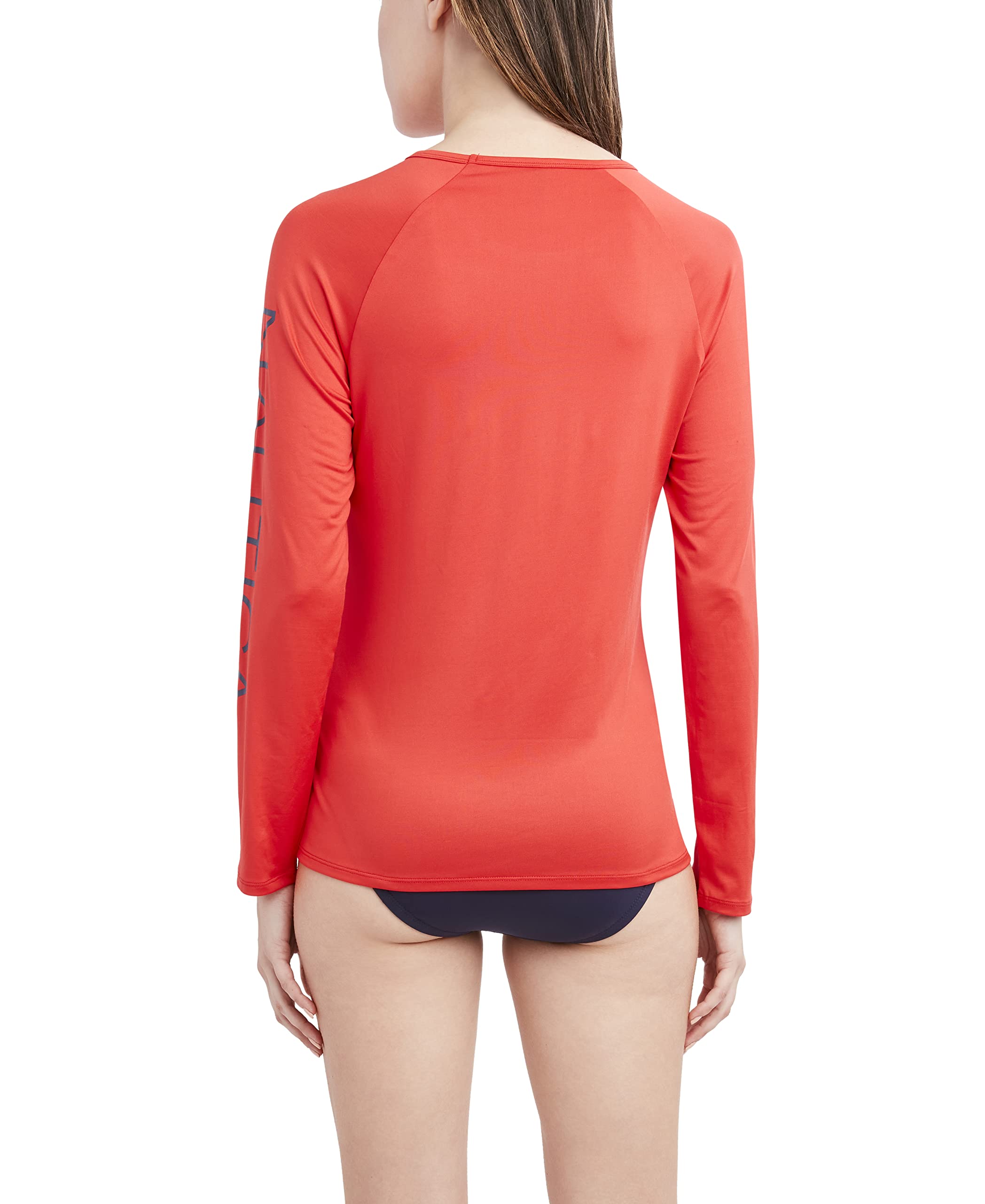 Nautica Maillot de Bain Rashguard À Manches Longues avec Protection UV UPF 30+ Maillot dermoprotecteur Femme