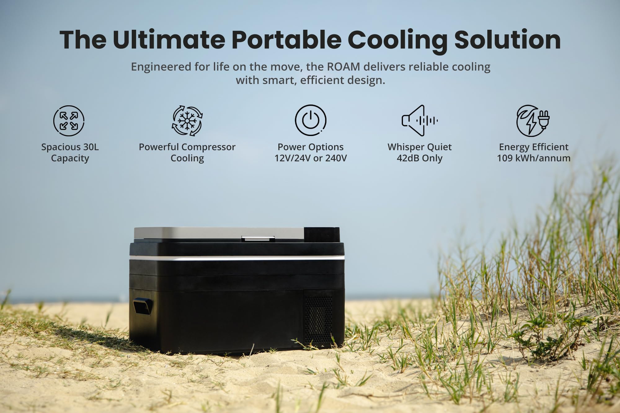 Subcold Roam30 Portable Car Fridge Freezer 30L – 12V/24V/240V Compressor Cooler with App Control, Eco/Max Modes, Battery Protection, Low Noise 44dB – for Cars, Camping, Road Trips & Off-Grid Use - 4