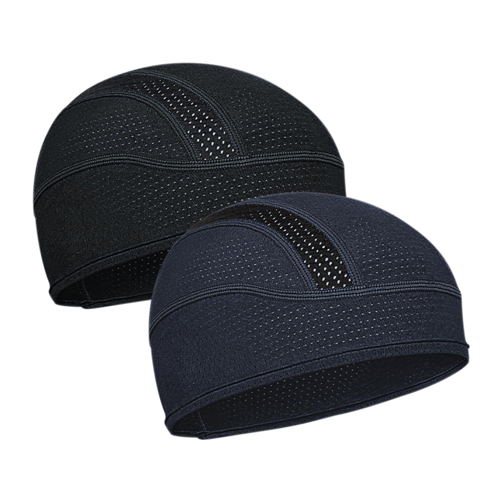 ROCK TAKIN Cooling Skull Cap Helmet Liner, Sweat Wicking Cycling Cap Under Helmet Breathable Mesh Bike Hat Motorcycle Bicycle Liner for Men Women - 2PCS