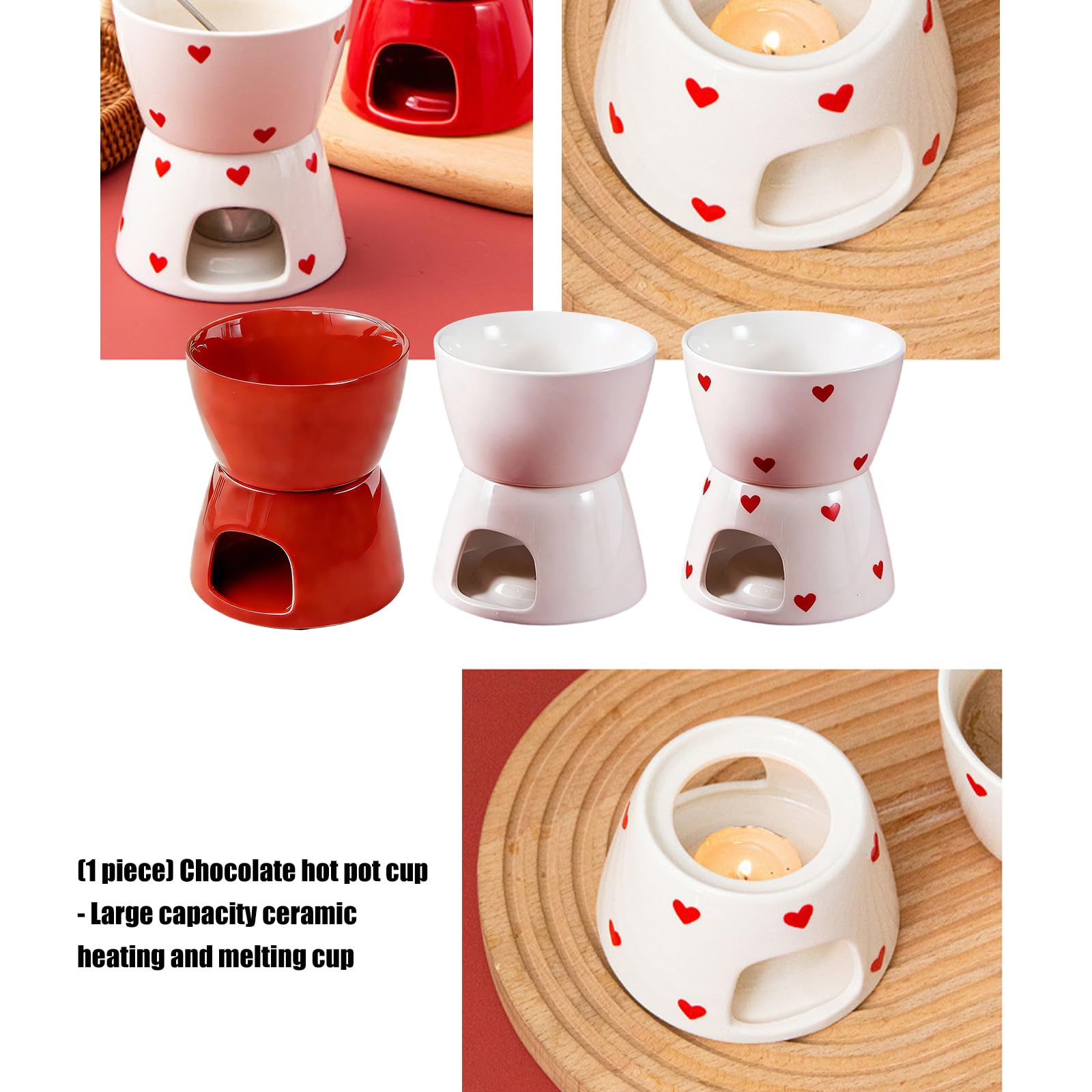 Tazza per sciogliere Cioccolato in Ceramica Resistente Calore per la Preparazione Dessert Fonduta capacità con distribuzione Uniforme del Calore Tazza per sciogliere Cioccolato