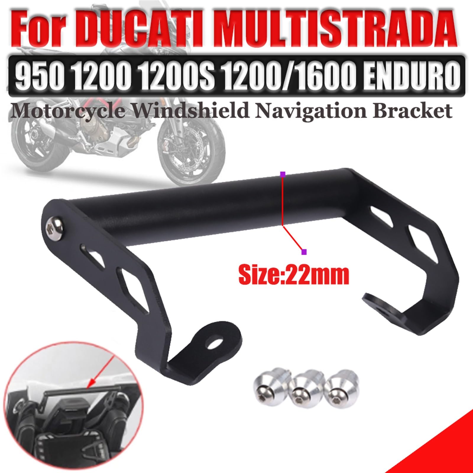 KASULER Akcesoria motocyklowe telefon komórkowy GPS uchwyt talerzowy uchwyt stojakowy, dla Ducati, MULTISTRADA 950 950S 1200S MTS 1200 1260 ENDURO Uchwyt na telefon motocyklowy