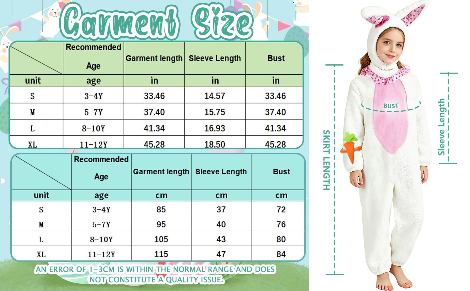 Costume da coniglietto in flanella, per bambini, per Halloween