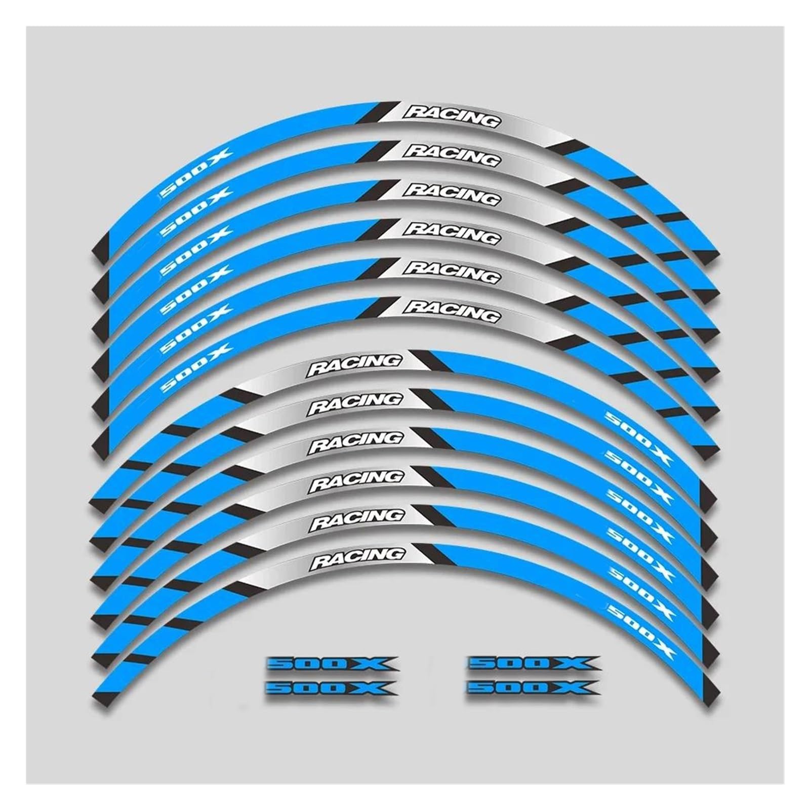 Decorative Stickers Motorcycle Accessories Wheels Hub Stickers Reflective Stripe Tape Rim Decorative Decals Set for H-onda CB500X CB 500X(Blue)