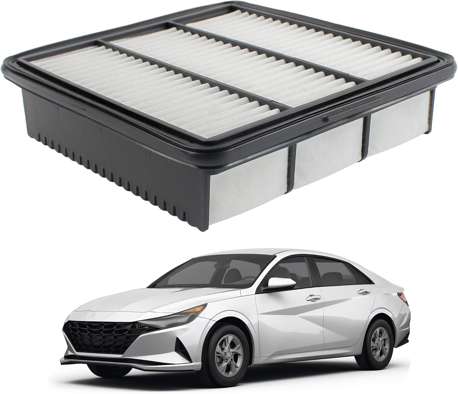 Engine Air Filter Compatible with 2021 2022 2023 2024 Hyundai Elantra Limited/SE/SEL 2.0L Replaces# 28113-AA100 28113-AA100-AS 28113AA100