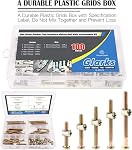 Glarks 100Pcs Zinc Plated M6x35/45/55/65/75mm Hex Socket Head Cap Screws Bolts Furniture Bolts with Barrel Nuts Assortment Kit for Furniture Beds Crib Chairs