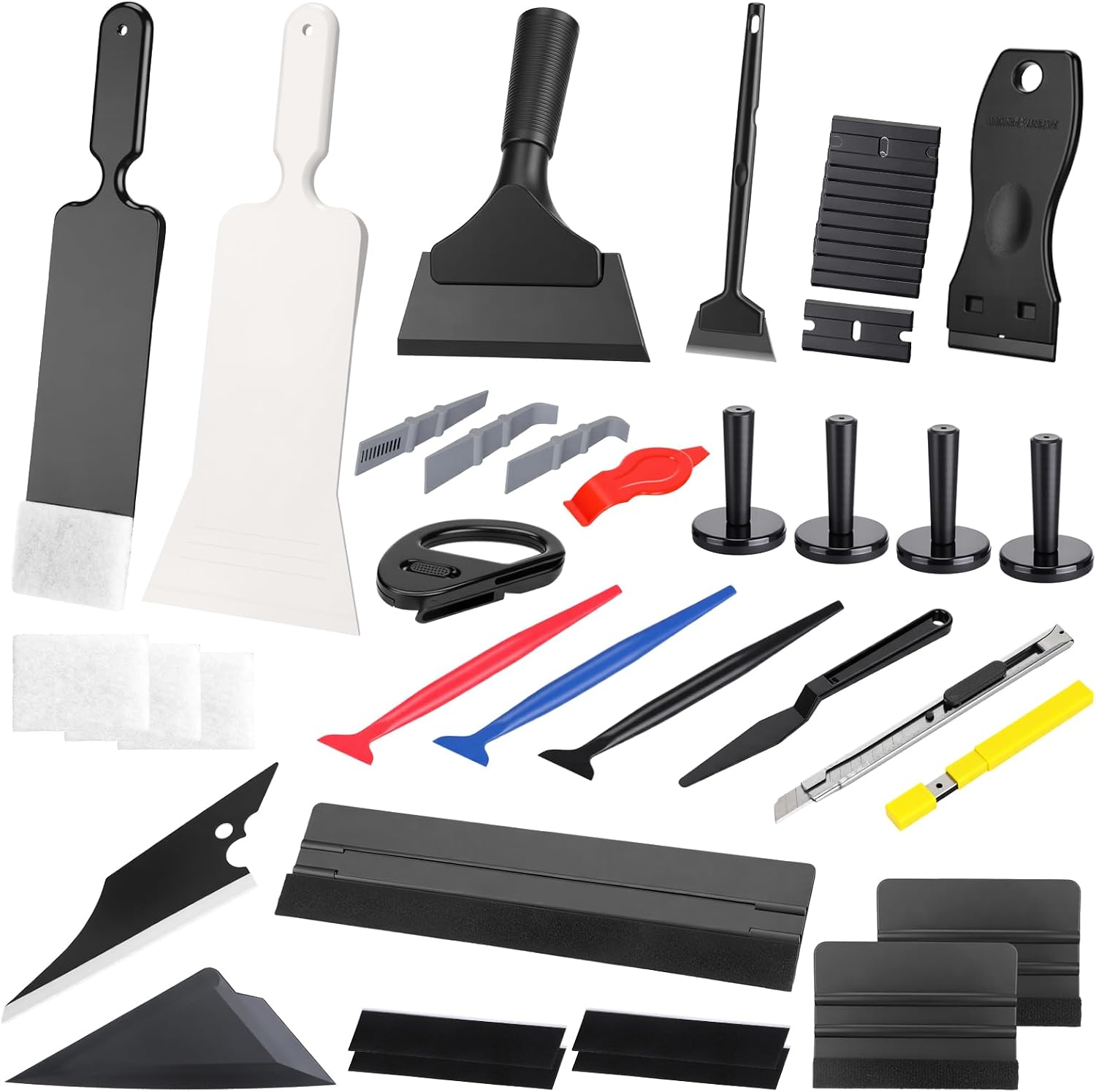 Boao 21 Pcs Vehicle Vinyl Wrap Applicator Tool Kit Car Wrap Squeegee Kit Automotive Window Tint Tools with Gloves Magnetic Holder Vinyl Wraps for Car Wrapping