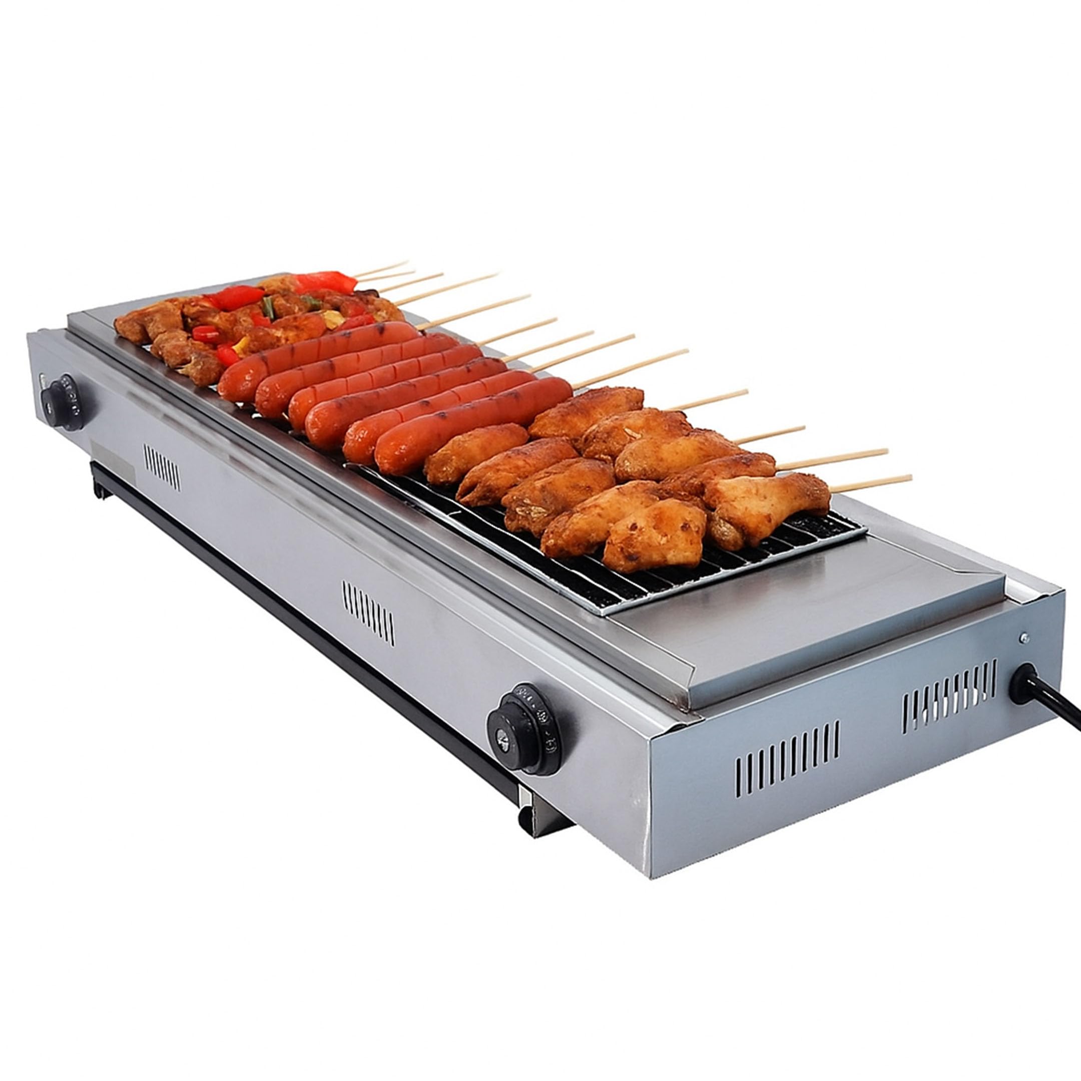 Grace Electric Grill Stainless Steel Smokeless BBQ Grill Countertop Barbecue Oven for Indoor & Outdoor, Adjustable Temperature, Removeable Stainless Steel Grate and Oil Drip Tray (GR-D10)