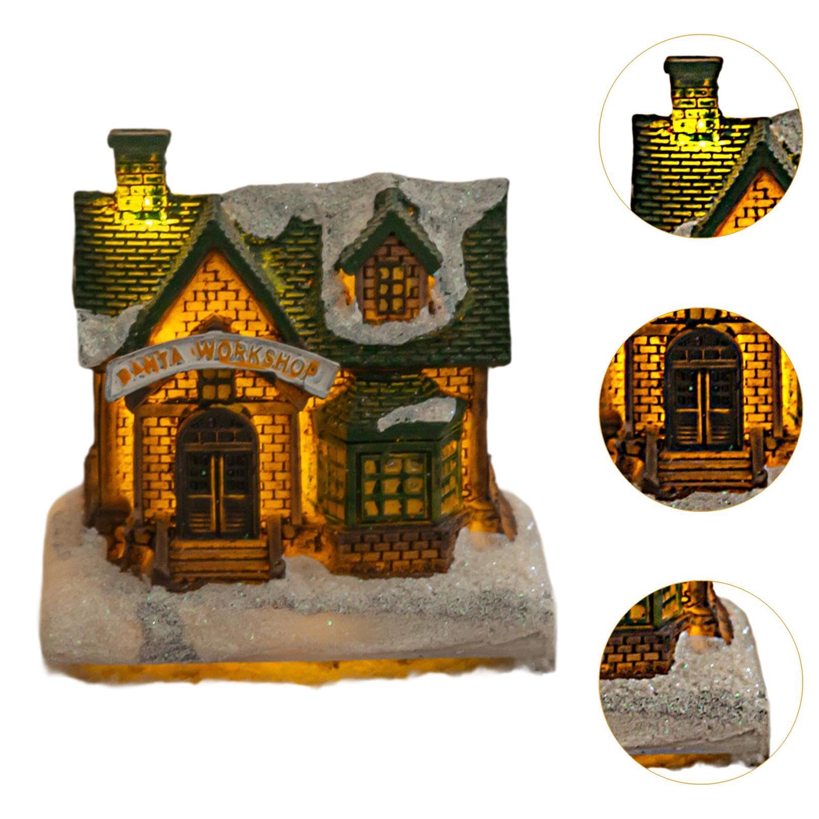 12x Adornos Navideños para Casas de Nieve Decoración Navideña Figura Decorativa Coleccionable Escritorio Fiesta Boda Escultura de