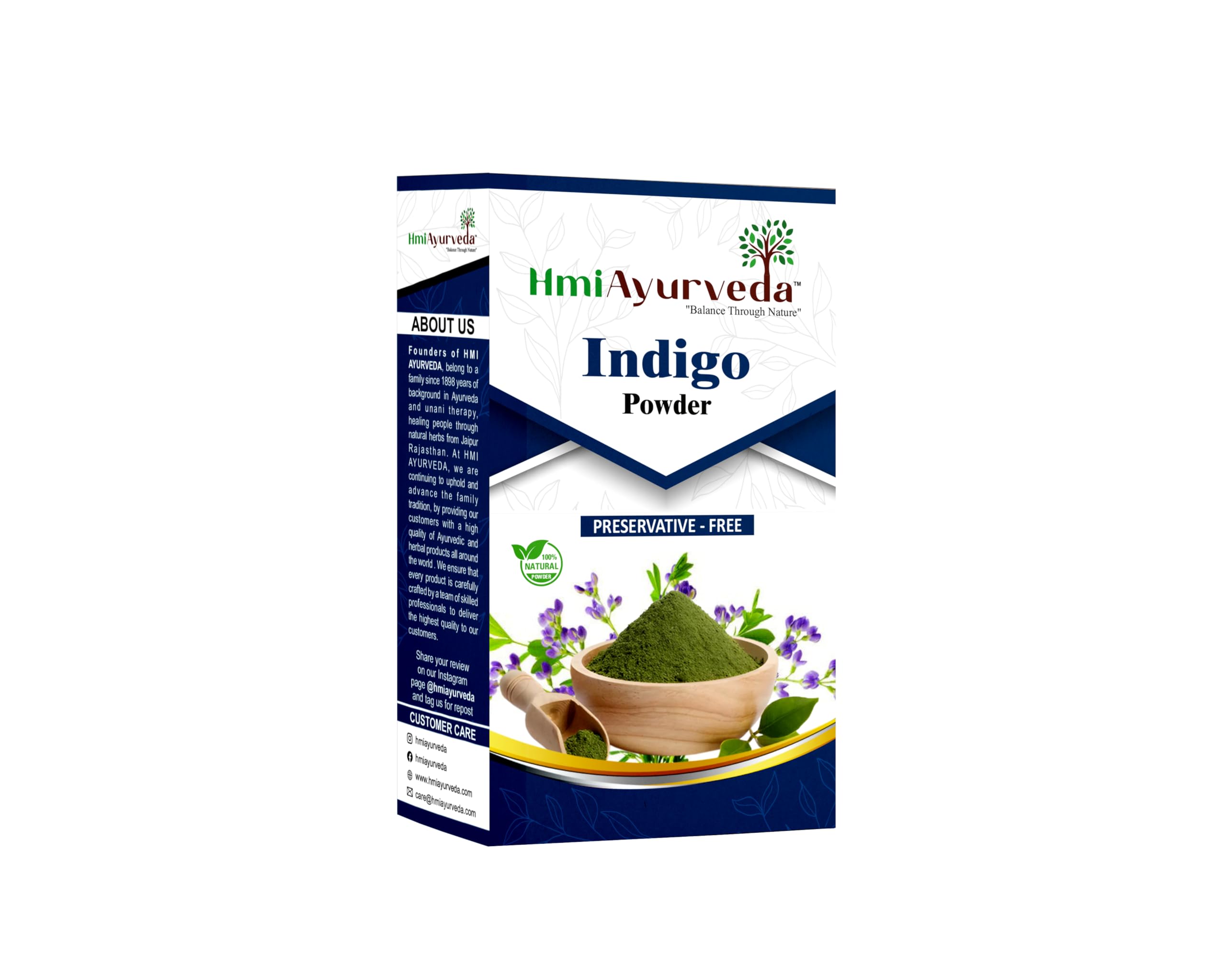 HMI Ayurveda Indigo Powder for black Hair (200 Grams)-picture-23