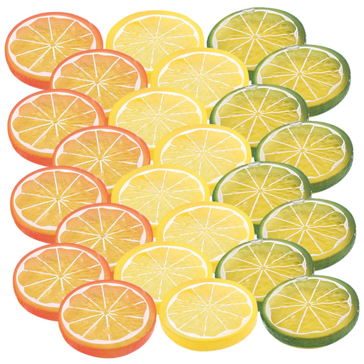 ifundom 96 STK Nachahmung Einer Zitronenscheibe Zitronenscheiben Aus Kunststoff Künstliche Zitronenschnitze Obstmodellarrangements Obstscheiben Aus Kunststoff Obstschale PVC Gemüse