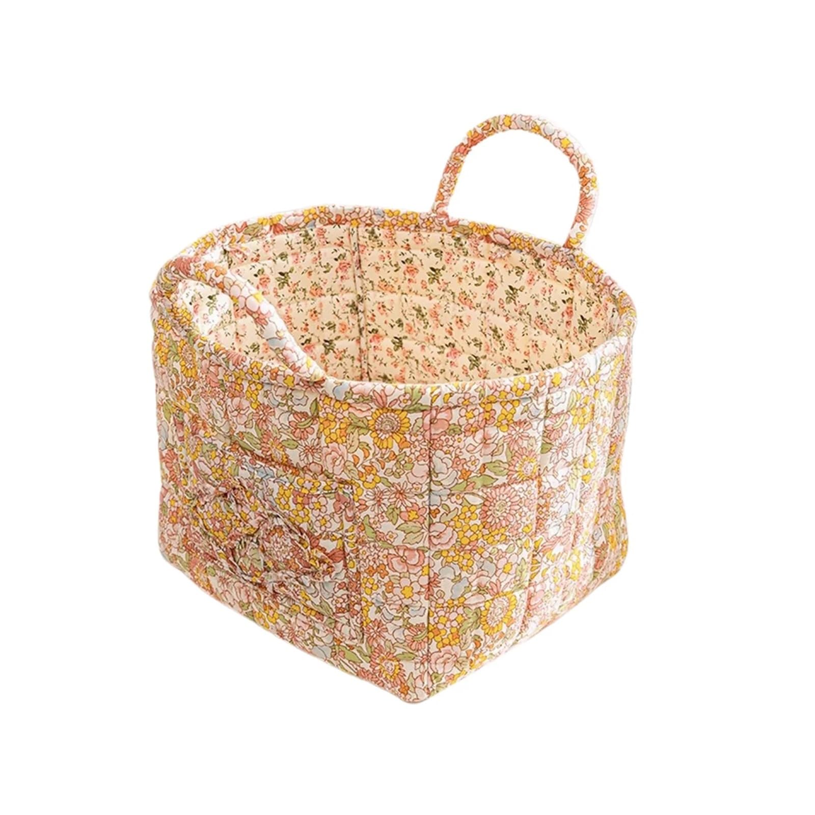 Fabric Storage Basket Large Capacity Fabric Storage Baskets Laundry With Easy Carry Handles Hampers(Color-06)