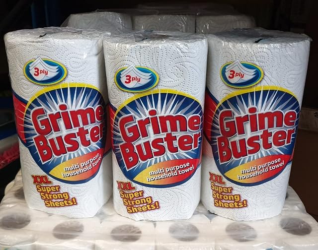 Soooo Big Grime Buster Multi Purpose Household Paper Towel Tissue 3 pk (12 Rolls) Extra Large Sheets