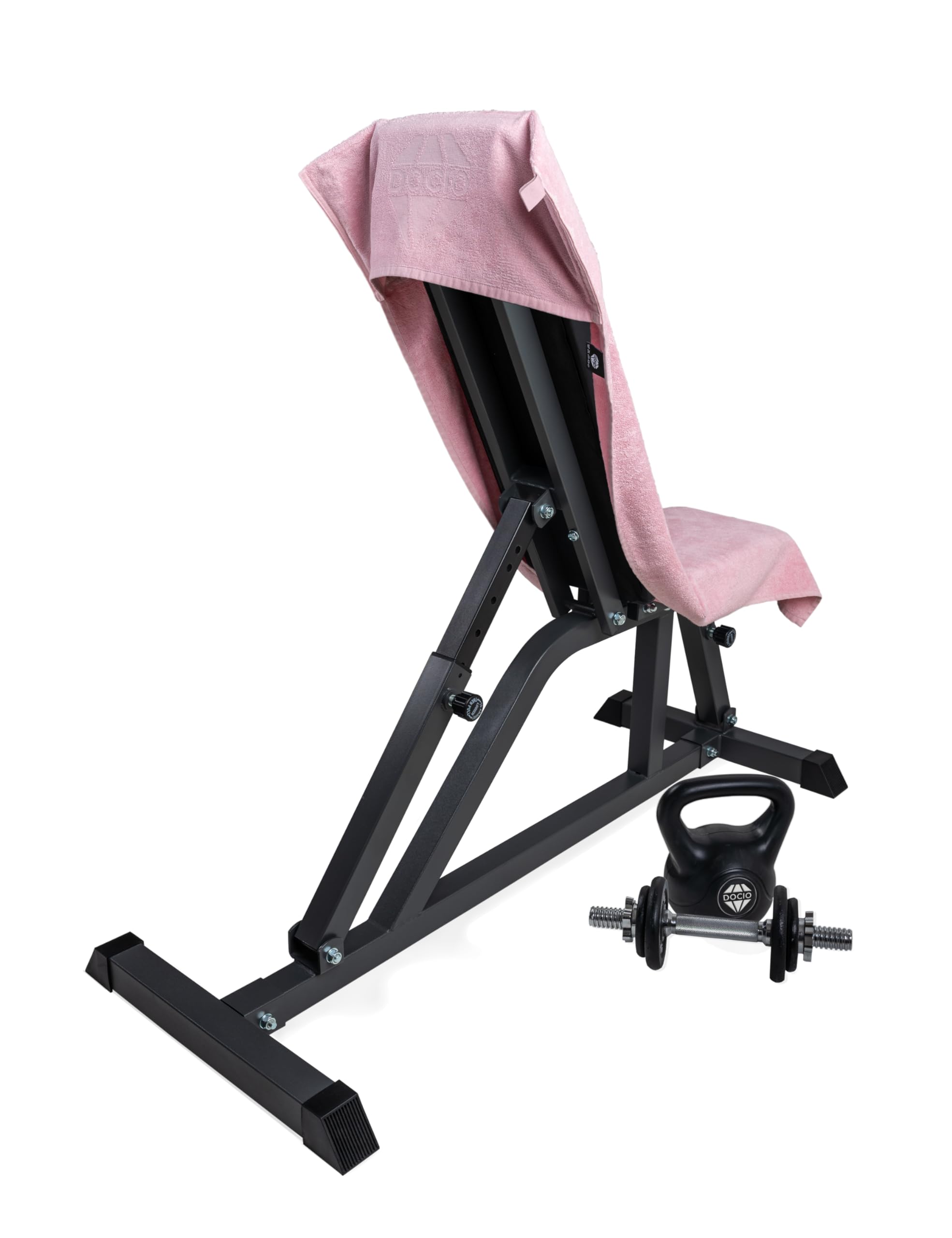 DOCIO Sporthandtuch I Fitness Handtuch mit Fixierung I 130x50cm I XXL