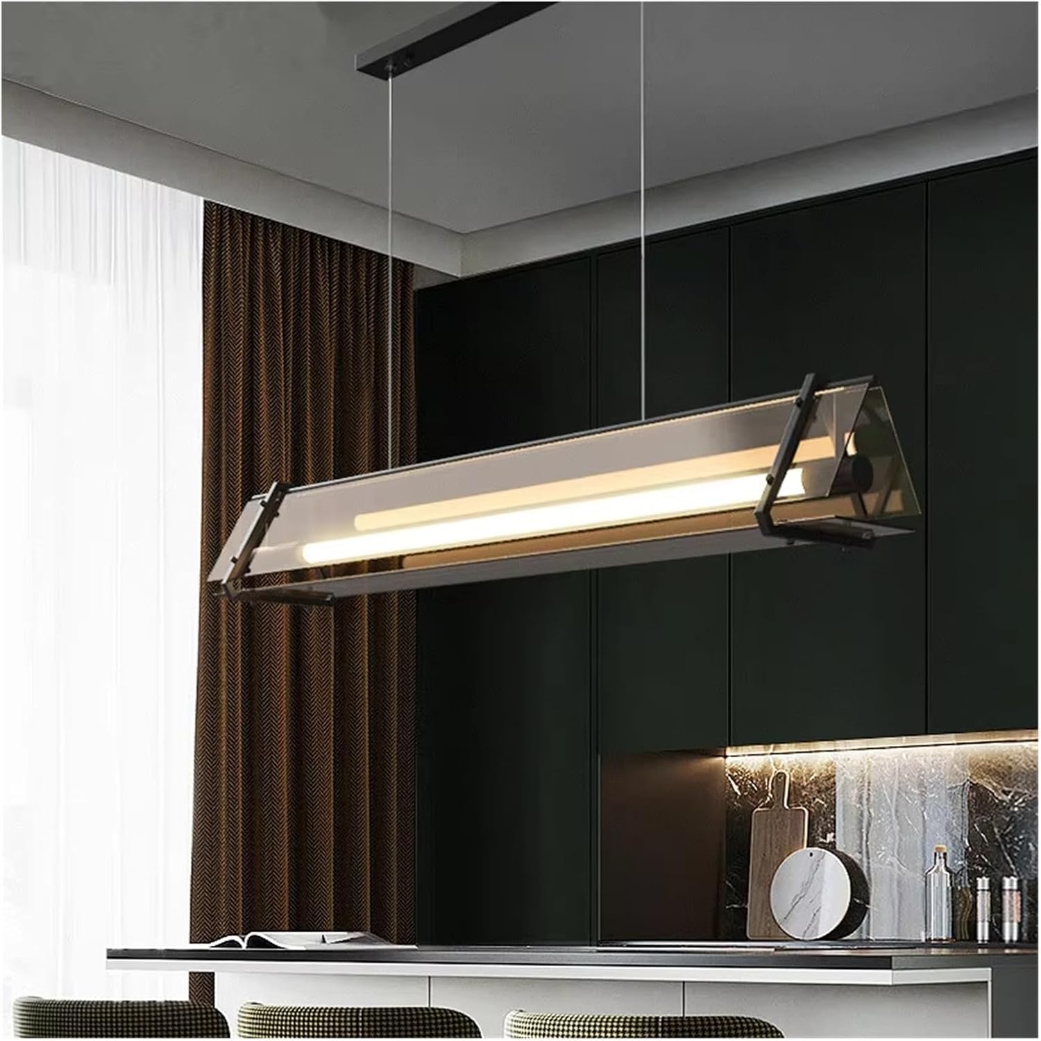 Wallps, Modern Dinitable Glassp for Kitchen Island Diniroom Loled Glass Lights,Lights/Warm White/Ch