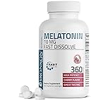 Bronson Melatonin 10mg Fast Dissolve Cherry Flavored Tablets Vegetarian Chewable Lozenges, 360 Count