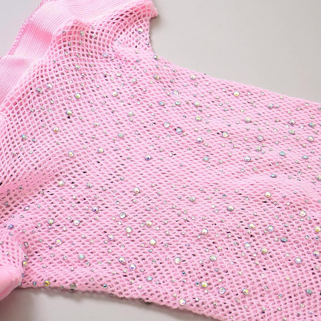 MESU Women Sparkly Rhinestone Fishnets Stockings High Waist Pantyhose Tights - Image 5