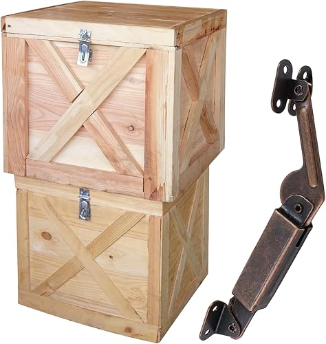 Miniatura 4 de T Tulead Soporte de tapa de resorte, soporte de tapa izquierda y derecha, bisagra abajo, bronce rojo, caja de soporte de hierro, paquete de 2