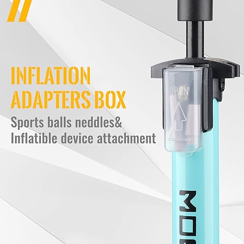 Miniatura 3 de MOHEGIA Bomba de piso de bicicleta con manómetro, inflador de bomba de bicicleta de aire con alta presión 160 PSI, se adapta a válvulas Schrader y