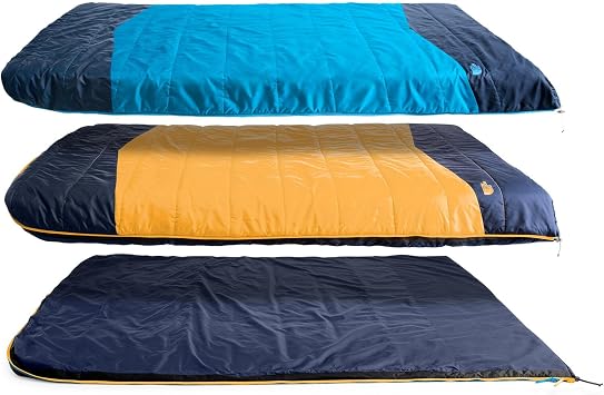 The North Face Sleeping-Bags Dolomite One 15F / -9C, 3-in-1 Insulated Sleeping Bag for 2 People | Water Repellent, Rectangular Shape, Fleece Lined Mid Layer