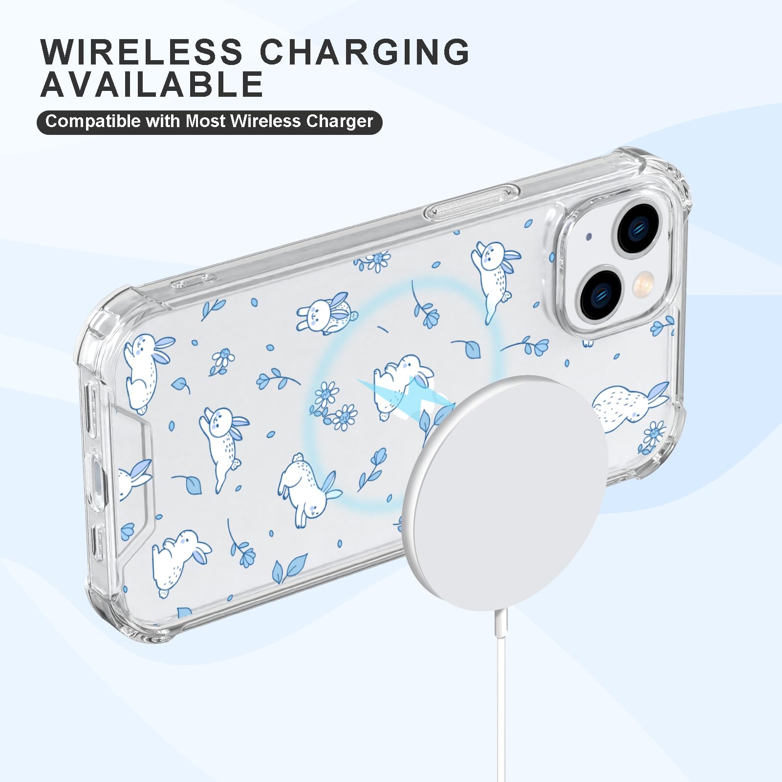 スマホアクセサリー rabbit_xxx Amazon.com: FANXI Blue Rabbit Phone Case Compatible with iPhone 14