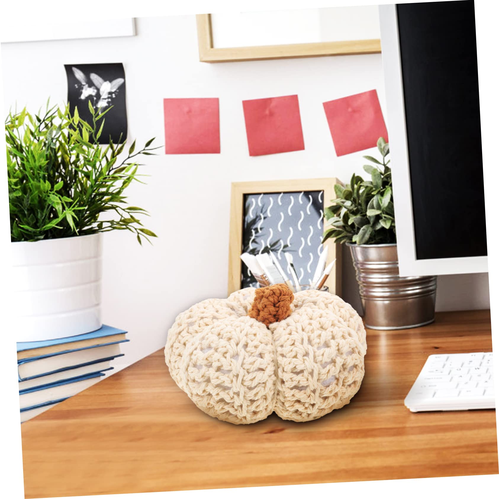 ABOOFAN 5stücke Woven Pumpkin Decoration Für Tischdeko Künstliche Kürbis-deko Für Herbstfestlichkeiten Und Kinderzimmer Stilvolle Und Praktische Herbstdeko Realistisch Und Vielseitig
