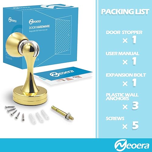 Vista 18 de Neoera Tope magnético de puerta (color níquel cepillado) Tope de puerta fuerte magnético para mantener la puerta abierta, antioxidante, resistente