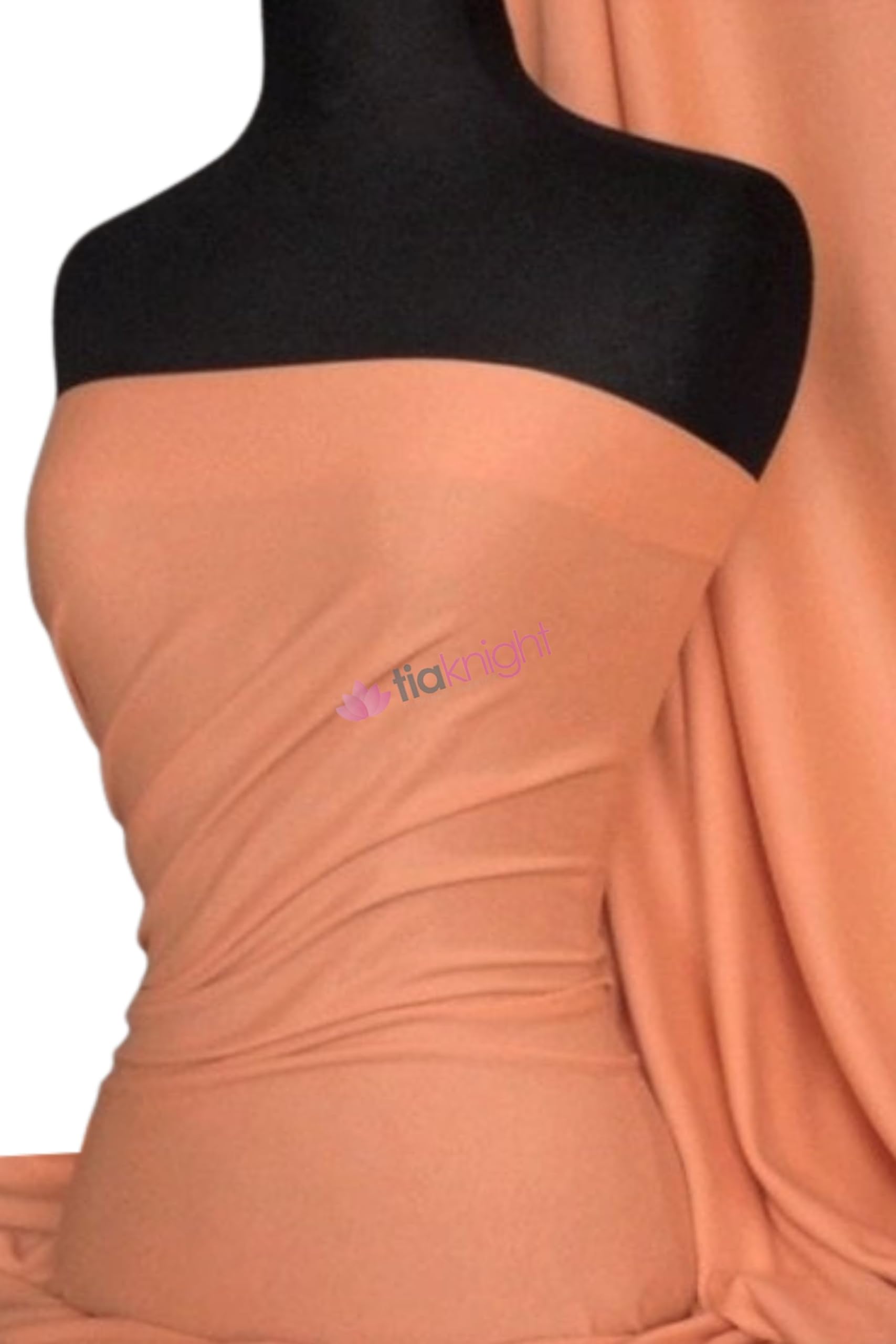 Soft Fine 1x1 Rib 100% Cotton Knit Jersey Fabric | Soft T-Shirt Material | Over 50 Colours | Oeko-Tex Certified | Same Day Dispatch | by Tia Knight (Q61) (Peach) โ image 1