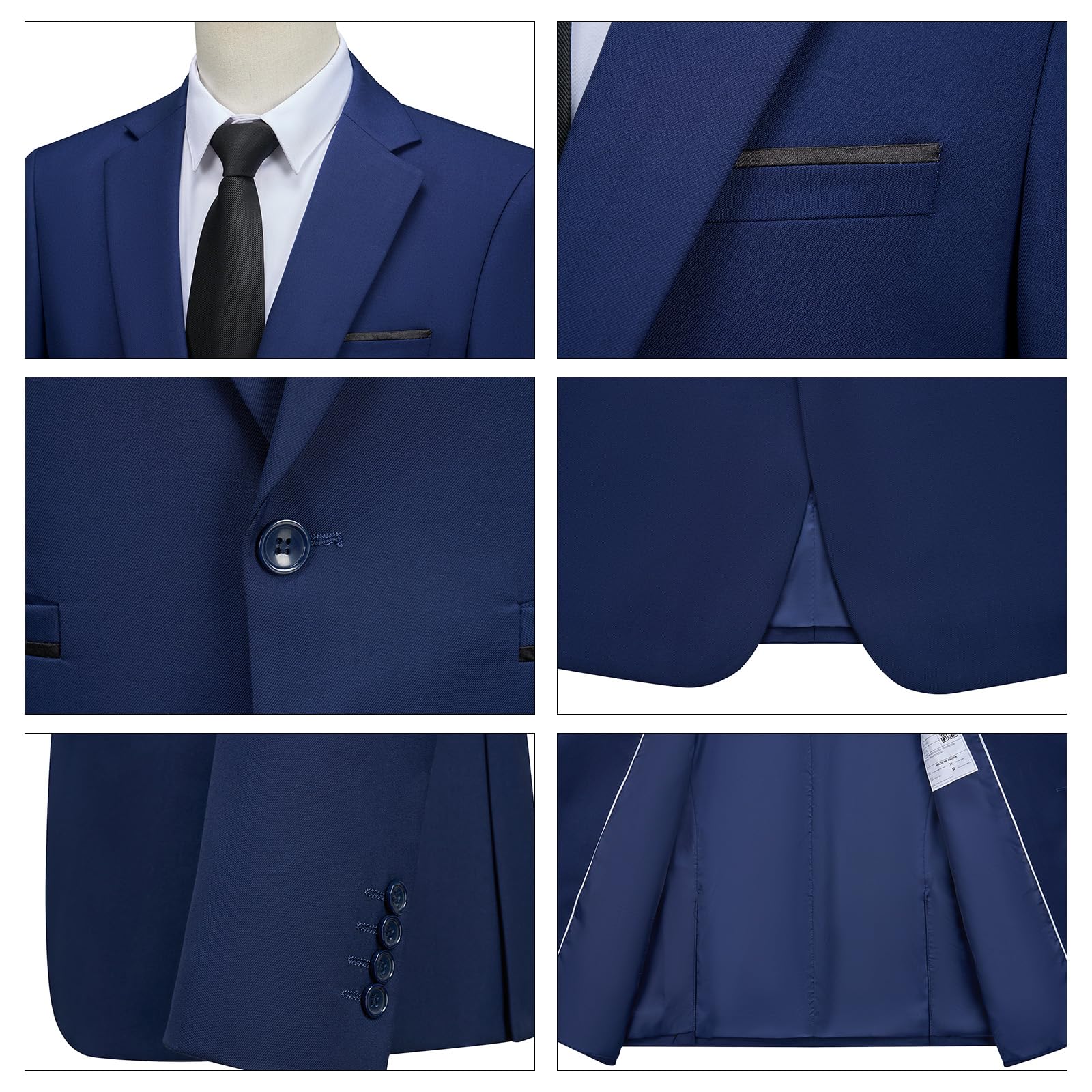 Traje de Hombre de 2 Piezas Slim Fit Traje Ajustado Traje de Boda de Negocios con Un Botón
