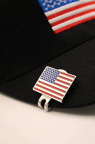 MULLIGAN HOOLIGAN Golf Ball Marker + Magnetic Hat Clip, Funny and Unique Golf Gift, Premium Quality, The Perfect for Your Favorite Golfer, Golf Accessories for Any Occasions (USA Flag)