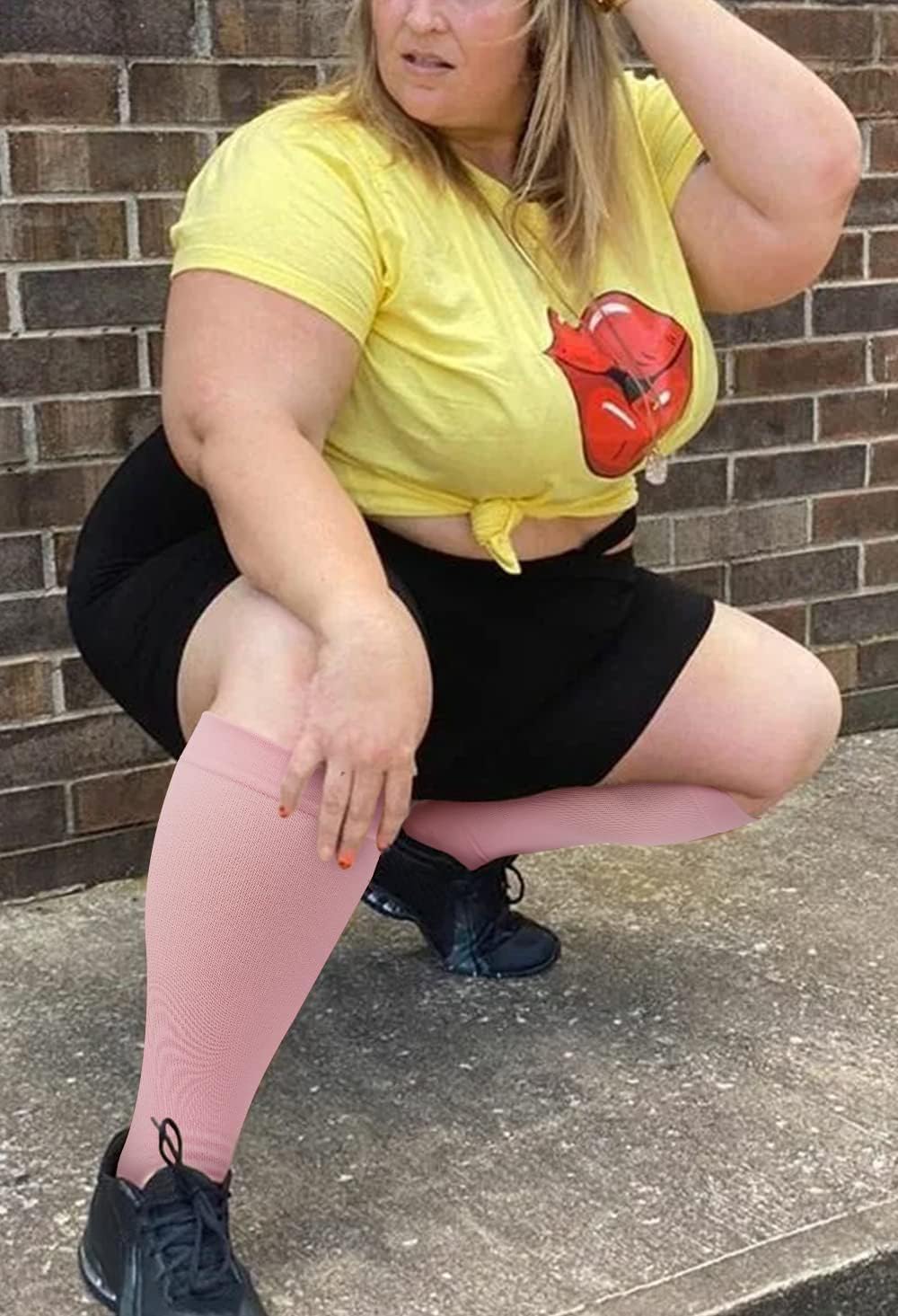 Abodhu Plus Size Compression Socks for Women& Men 15-20mmHg Wide Calf Knee High Socks - Image 6