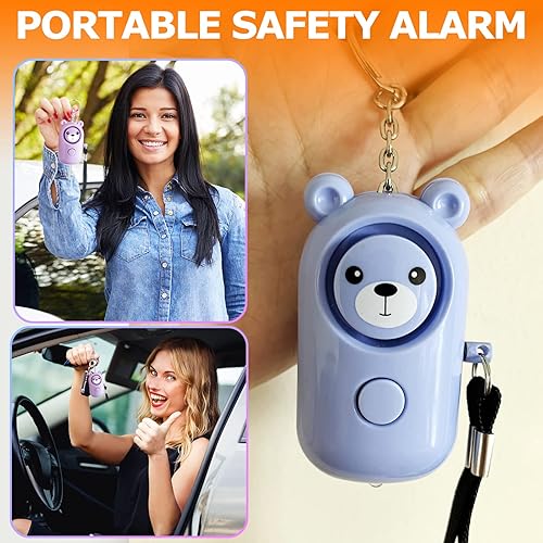 Miniatura 7 de Alarma personal segura con sonido para mujeres, niños y ancianos, paquete de 2 lindas sirenas de 130 dB, autodefensa de seguridad con luz LED,