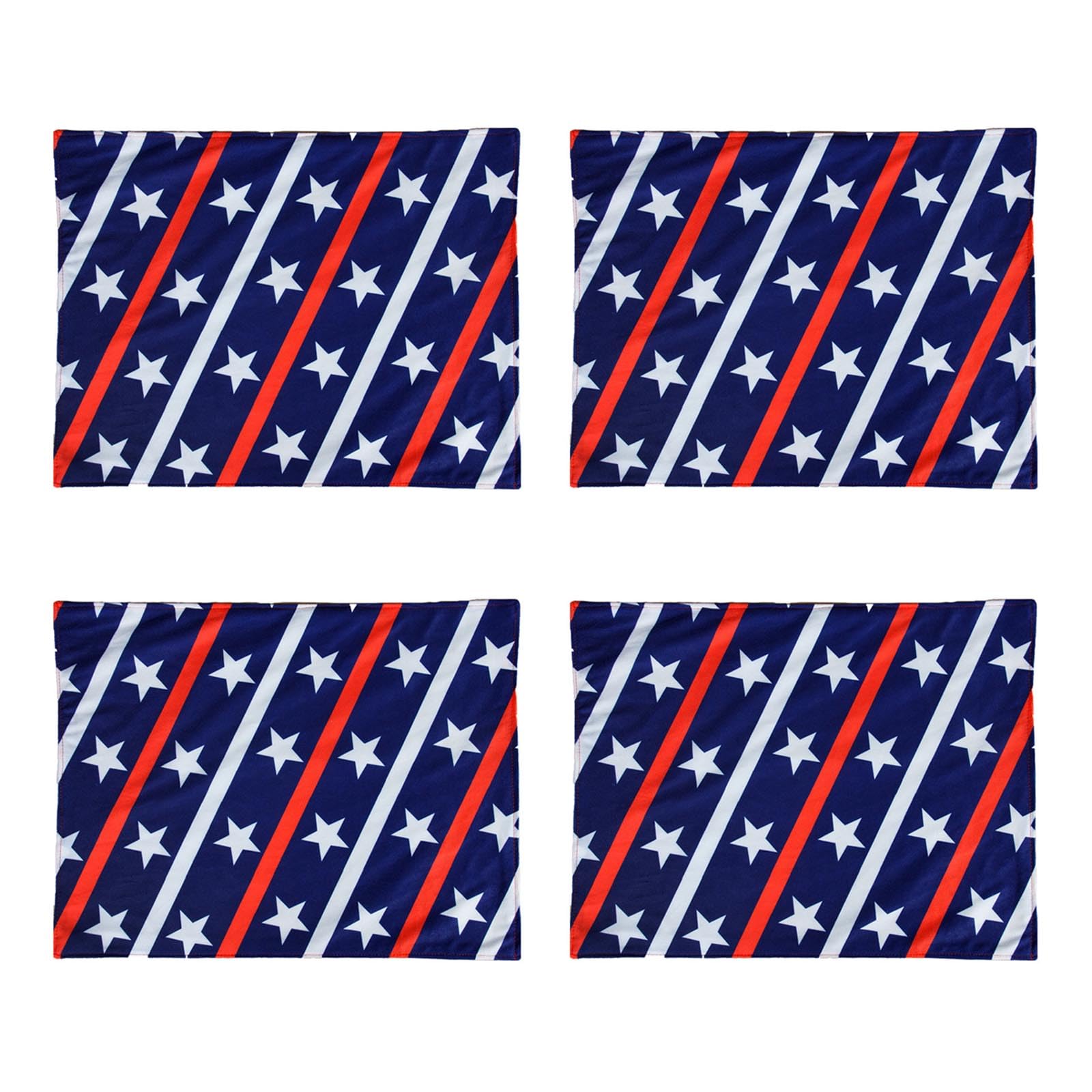 Kalttoy 4pcs Flag Patterned Place Mats Independence Day Placemats Elegant Table Mats Decorations Party Table Cover Outdoor Placemats