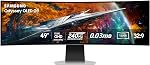SAMSUNG 49 inch Odyssey G9 DQHD OLED Gaming Monitor 144Hz 0.03ms HDR True Black 400 Gsync Freesync DP + HDMI + USB C to A Gender Cable - (LS49DG912SNXZA) [Canada Version]