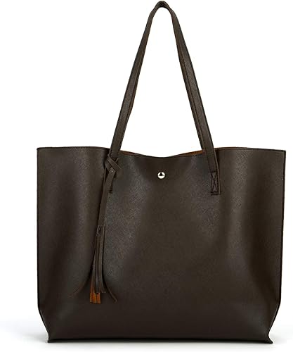 Nodykka Women Tote Bags Top Handle Satchel Handbags PU Faux Leather Tote Bag with Tassel Shoulder Purse