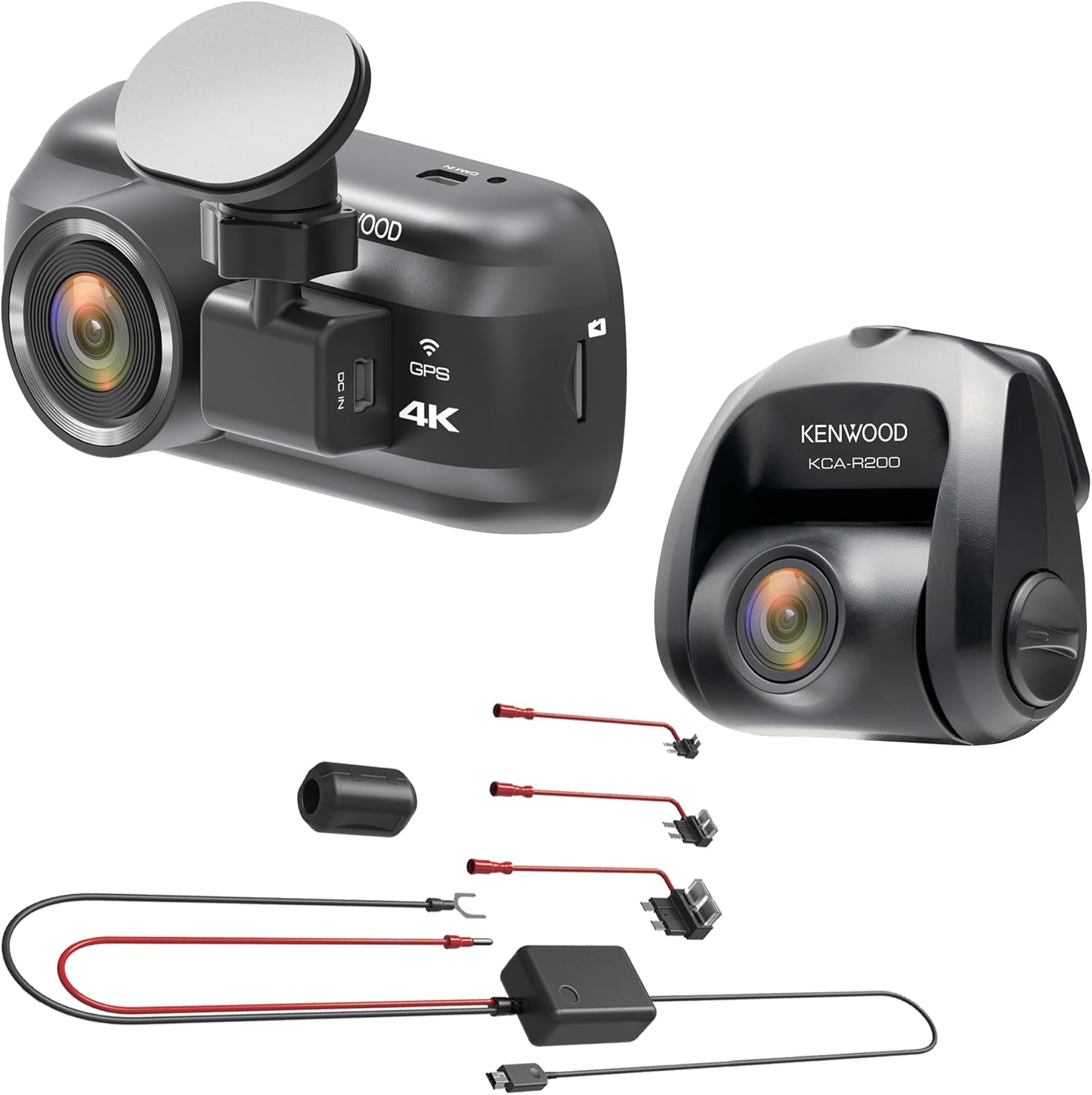 KENWOOD DRV-A601WDHP 4K Ultra HD Dash Cam Package with Front and Rear Dual Lens Cameras, Night Vision, Parking Mode, Wi-Fi & GPS, Includes Hardwire Kit and 64GB microSD Card KENWOOD DRV-A601WDHP 4K Ultra HD Dash Cam Package with Front and Rear Dual Lens Cameras, Night Vision, Parking Mode, Wi-Fi & GPS, Includes Hardwire Kit and 64GB microSD Card